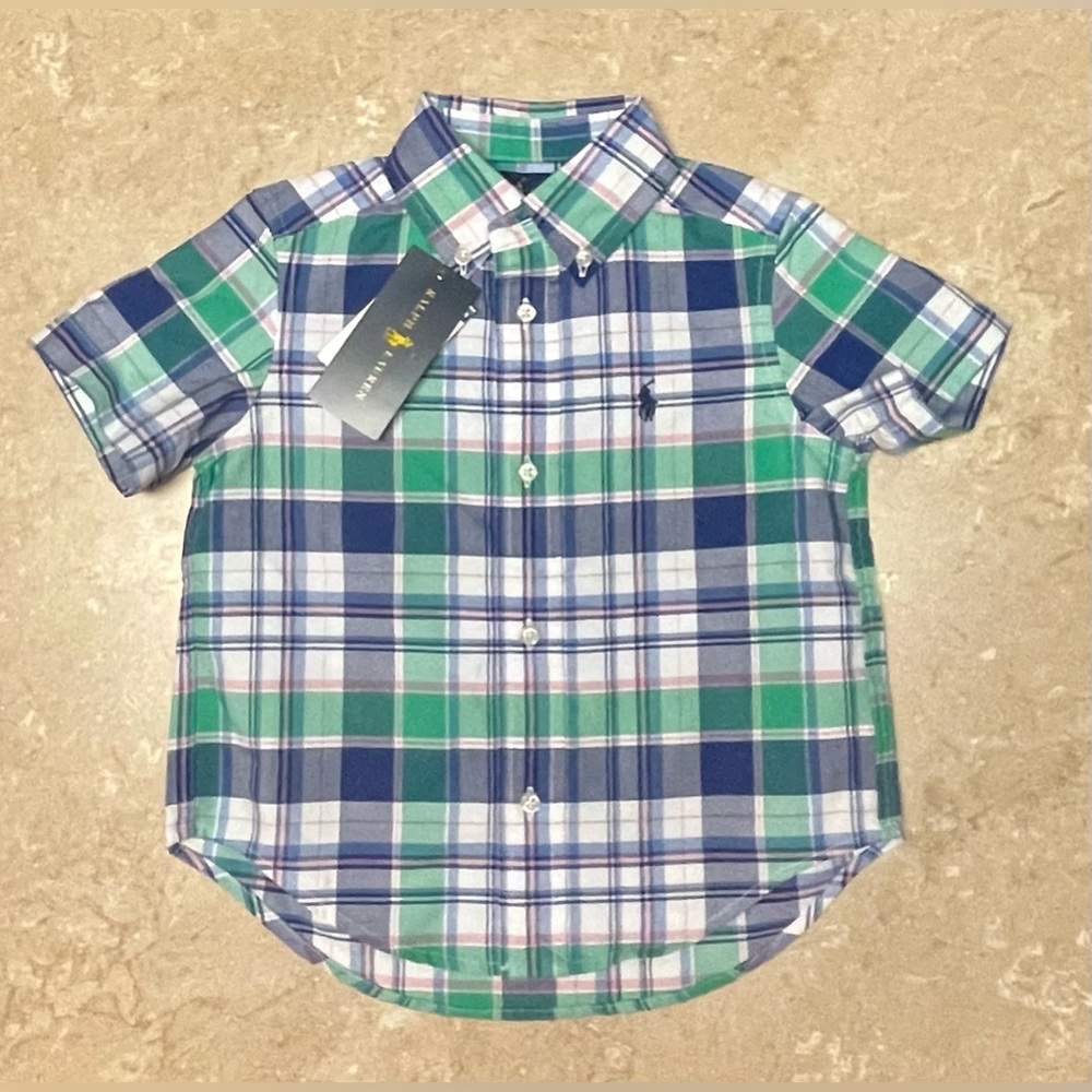 Polo Ralph Lauren Kids | Plaid Poplin Short Sleeve Shirt | 2T